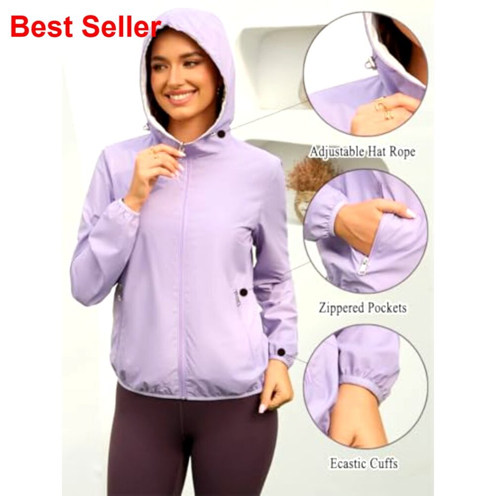 Reversible Rain Jacket Lightweight Waterproof Win… - image 6